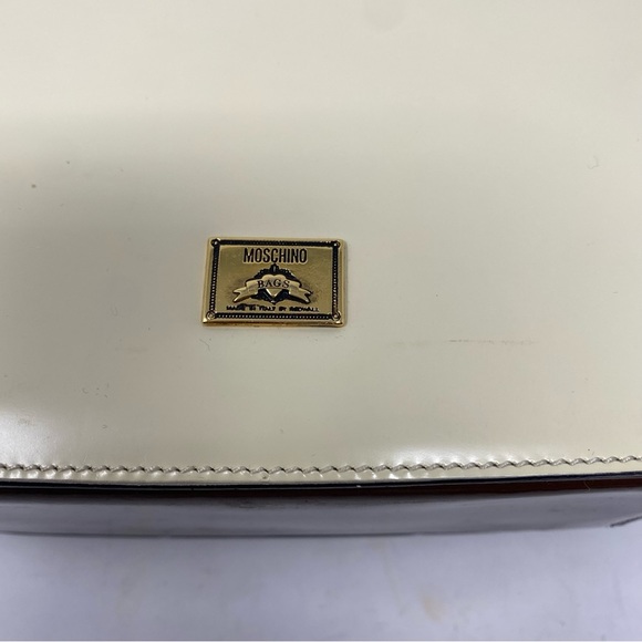 Moschino Ivory Black Color Block Leather Bag - Picture 8 of 13